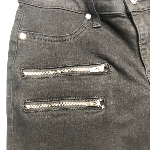 Henry & Belle Black Super Skinny Ankle Biker Jeggings in Slick - Picture 5 of 16